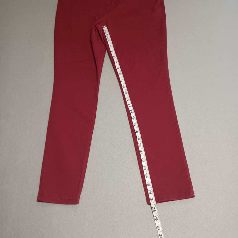 Crown & Ivy Pants Womens 12 Red High-Rise Skinny Stretch Cotton Lycra Casual - Picture 5 of 13